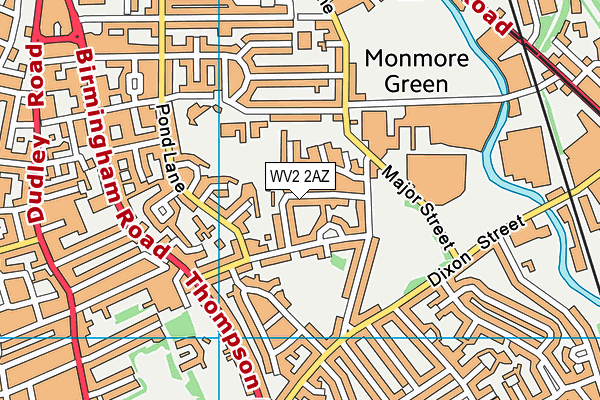 WV2 2AZ map - OS VectorMap District (Ordnance Survey)