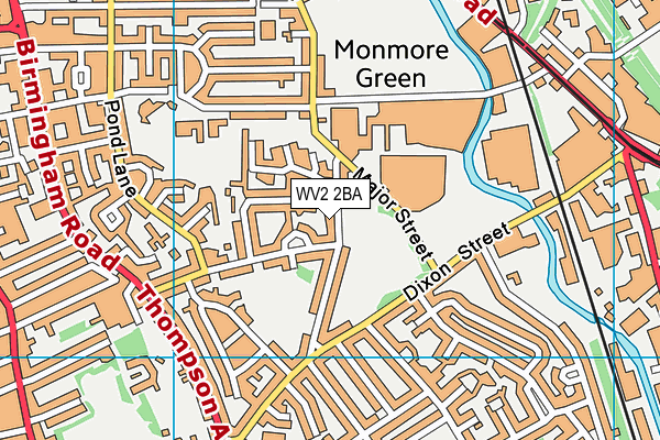 WV2 2BA map - OS VectorMap District (Ordnance Survey)