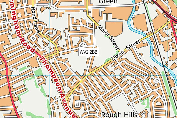 WV2 2BB map - OS VectorMap District (Ordnance Survey)