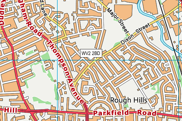 WV2 2BD map - OS VectorMap District (Ordnance Survey)