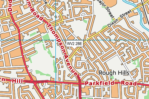 WV2 2BE map - OS VectorMap District (Ordnance Survey)