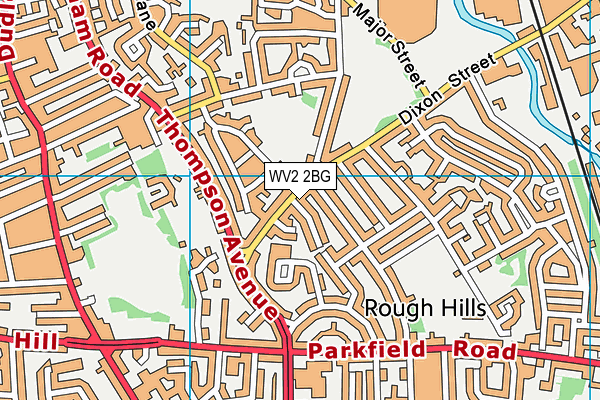 WV2 2BG map - OS VectorMap District (Ordnance Survey)