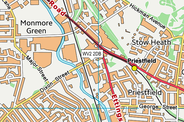 WV2 2DB map - OS VectorMap District (Ordnance Survey)