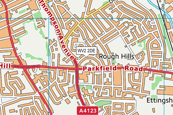 WV2 2DE map - OS VectorMap District (Ordnance Survey)