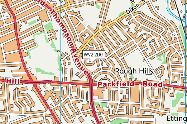 WV2 2DG map - OS VectorMap District (Ordnance Survey)