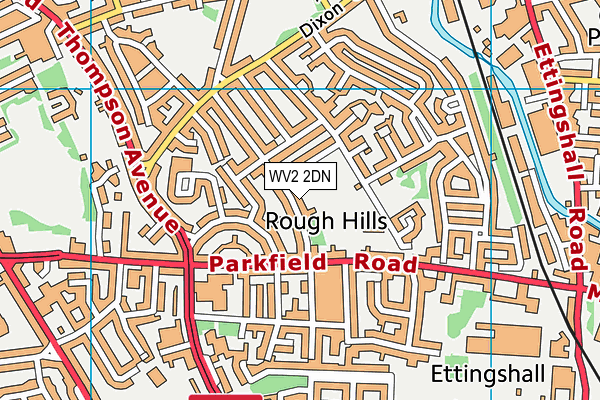 WV2 2DN map - OS VectorMap District (Ordnance Survey)