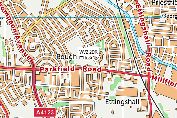 WV2 2DR map - OS VectorMap District (Ordnance Survey)