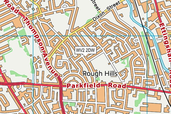 WV2 2DW map - OS VectorMap District (Ordnance Survey)