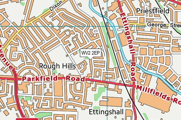 WV2 2EP map - OS VectorMap District (Ordnance Survey)