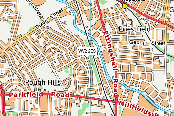 WV2 2ES map - OS VectorMap District (Ordnance Survey)