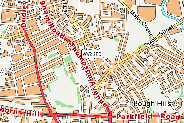 WV2 2FB map - OS VectorMap District (Ordnance Survey)