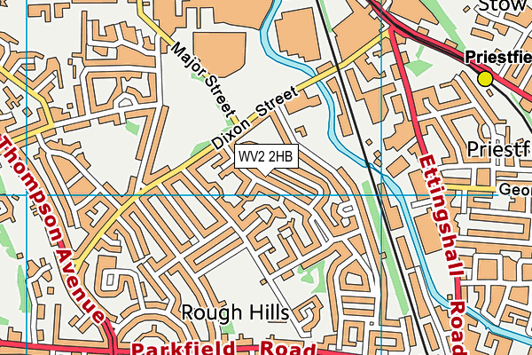 WV2 2HB map - OS VectorMap District (Ordnance Survey)