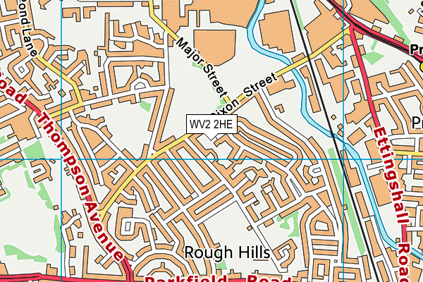 WV2 2HE map - OS VectorMap District (Ordnance Survey)