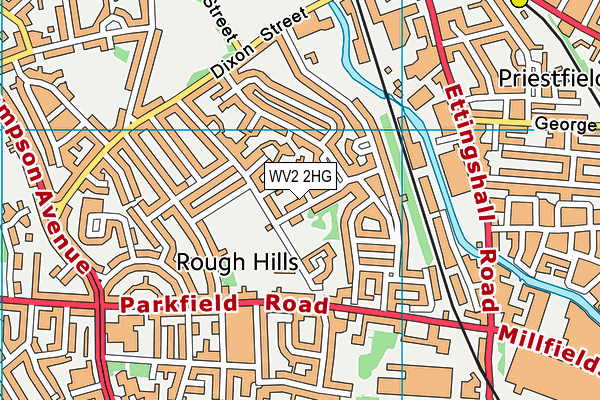 WV2 2HG map - OS VectorMap District (Ordnance Survey)