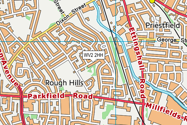 WV2 2HH map - OS VectorMap District (Ordnance Survey)