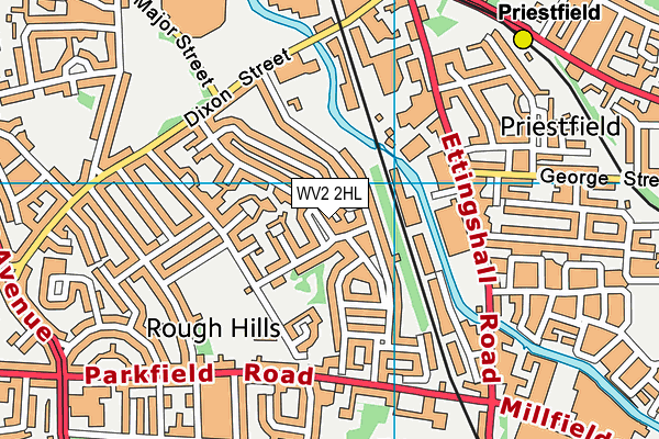 WV2 2HL map - OS VectorMap District (Ordnance Survey)