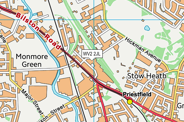 WV2 2JL map - OS VectorMap District (Ordnance Survey)