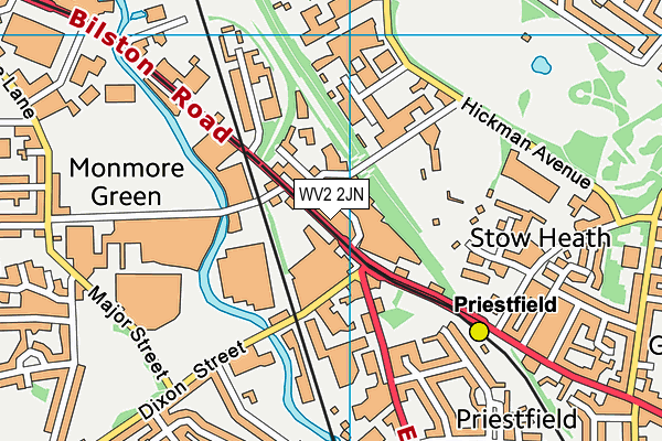 WV2 2JN map - OS VectorMap District (Ordnance Survey)