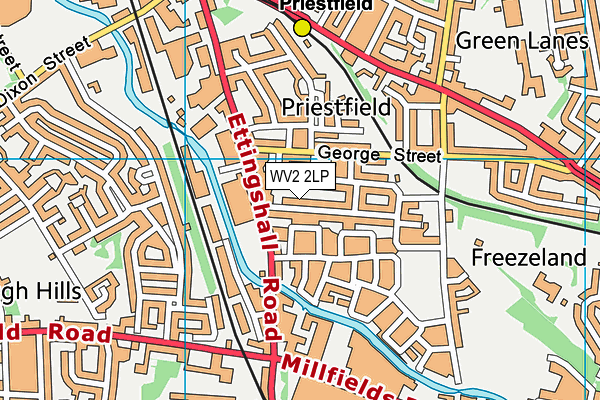 WV2 2LP map - OS VectorMap District (Ordnance Survey)