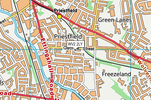 WV2 2LY map - OS VectorMap District (Ordnance Survey)