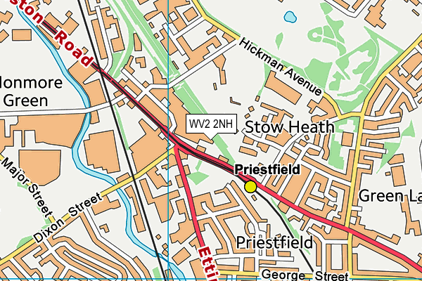 WV2 2NH map - OS VectorMap District (Ordnance Survey)