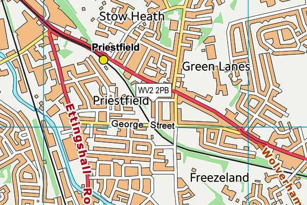 WV2 2PB map - OS VectorMap District (Ordnance Survey)