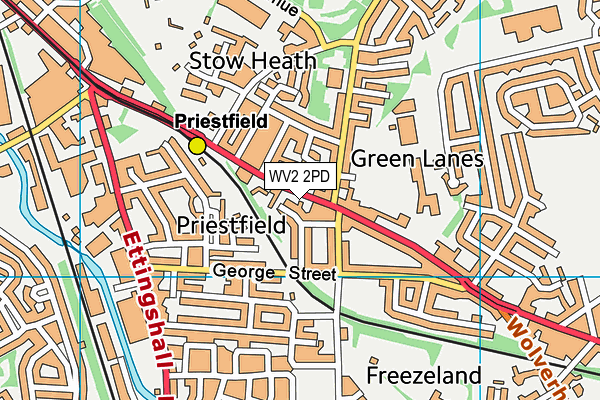 WV2 2PD map - OS VectorMap District (Ordnance Survey)