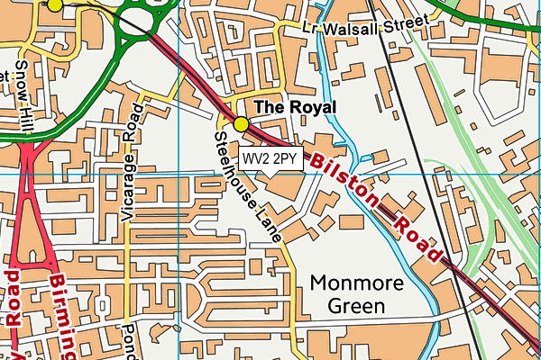 WV2 2PY map - OS VectorMap District (Ordnance Survey)