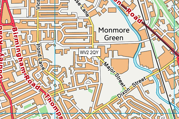 WV2 2QY map - OS VectorMap District (Ordnance Survey)