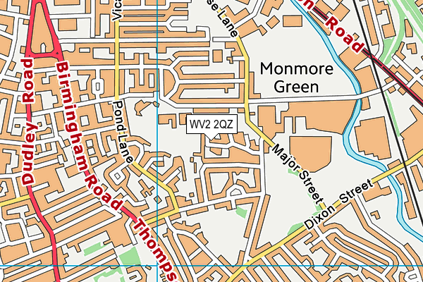 WV2 2QZ map - OS VectorMap District (Ordnance Survey)