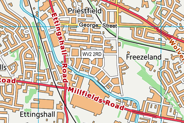 WV2 2RD map - OS VectorMap District (Ordnance Survey)