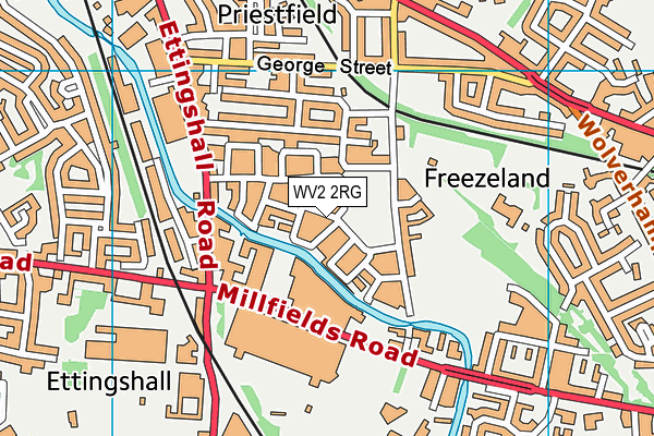 WV2 2RG map - OS VectorMap District (Ordnance Survey)