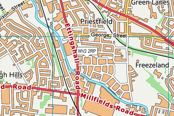 WV2 2RP map - OS VectorMap District (Ordnance Survey)