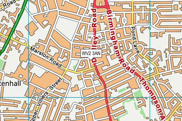 WV2 3AN map - OS VectorMap District (Ordnance Survey)