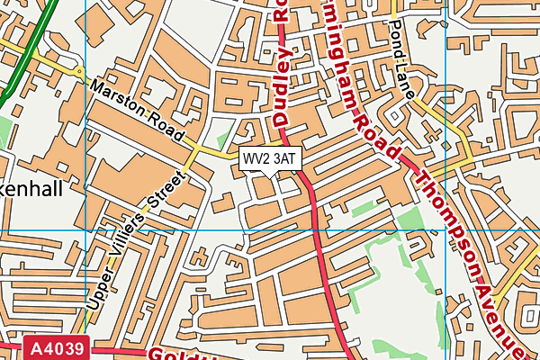 WV2 3AT map - OS VectorMap District (Ordnance Survey)