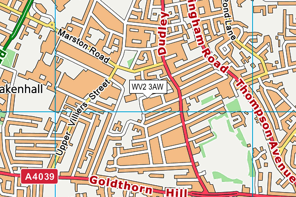 WV2 3AW map - OS VectorMap District (Ordnance Survey)