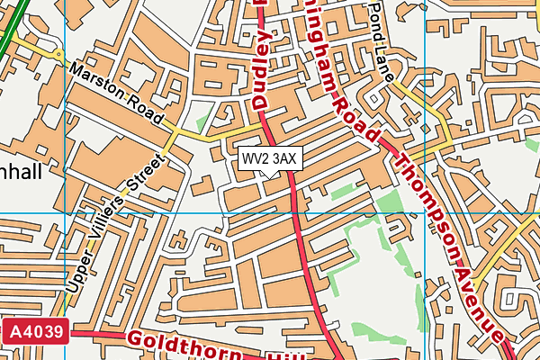 WV2 3AX map - OS VectorMap District (Ordnance Survey)