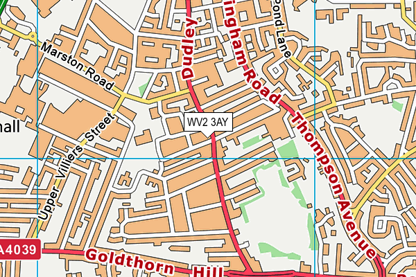 WV2 3AY map - OS VectorMap District (Ordnance Survey)