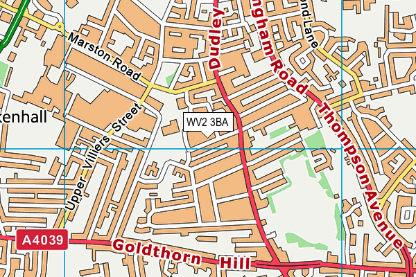 WV2 3BA map - OS VectorMap District (Ordnance Survey)