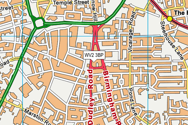 WV2 3BP map - OS VectorMap District (Ordnance Survey)