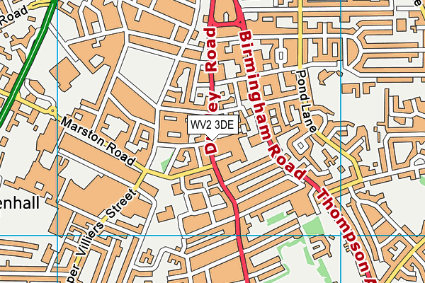 WV2 3DE map - OS VectorMap District (Ordnance Survey)