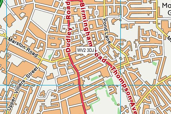 WV2 3DJ map - OS VectorMap District (Ordnance Survey)