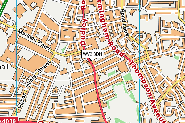 WV2 3DN map - OS VectorMap District (Ordnance Survey)