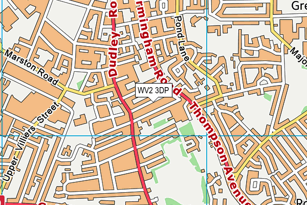 WV2 3DP map - OS VectorMap District (Ordnance Survey)