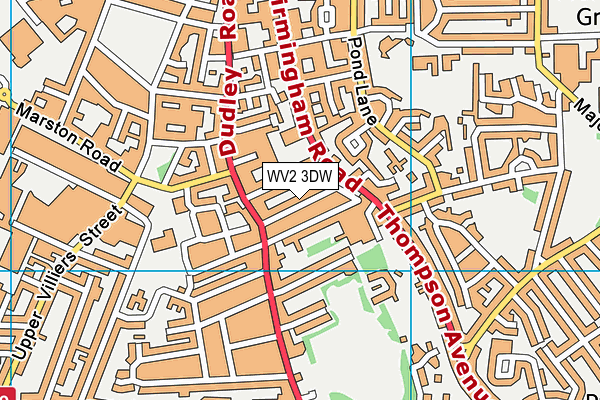 WV2 3DW map - OS VectorMap District (Ordnance Survey)