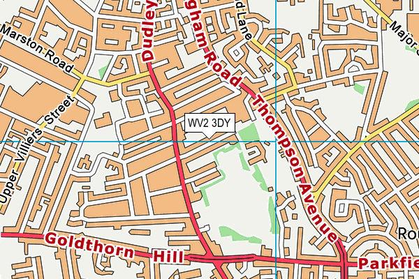 WV2 3DY map - OS VectorMap District (Ordnance Survey)
