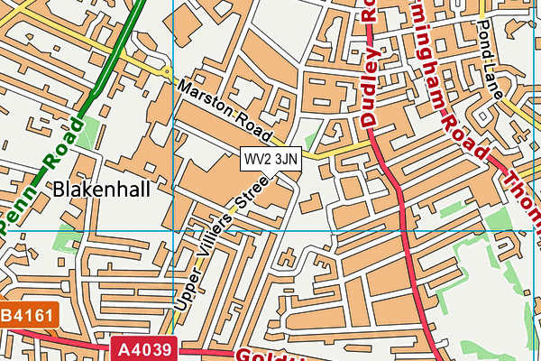 WV2 3JN map - OS VectorMap District (Ordnance Survey)