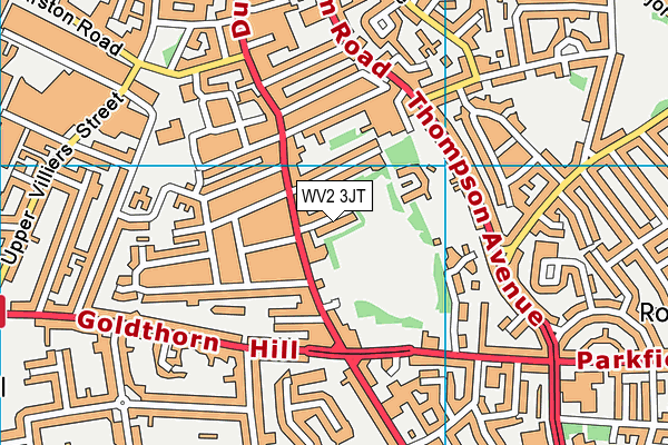 WV2 3JT map - OS VectorMap District (Ordnance Survey)