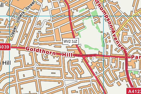 WV2 3JZ map - OS VectorMap District (Ordnance Survey)