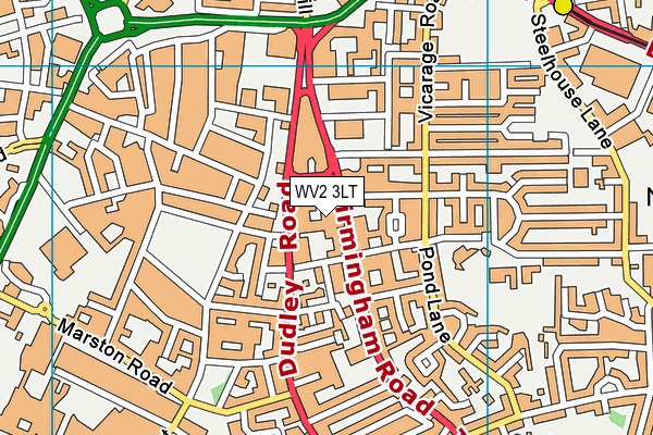 WV2 3LT map - OS VectorMap District (Ordnance Survey)